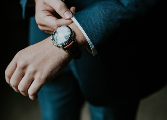 Person checking watch
